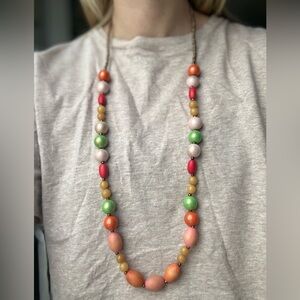 VTG 70s Rainbow Chunky Bead Necklace
